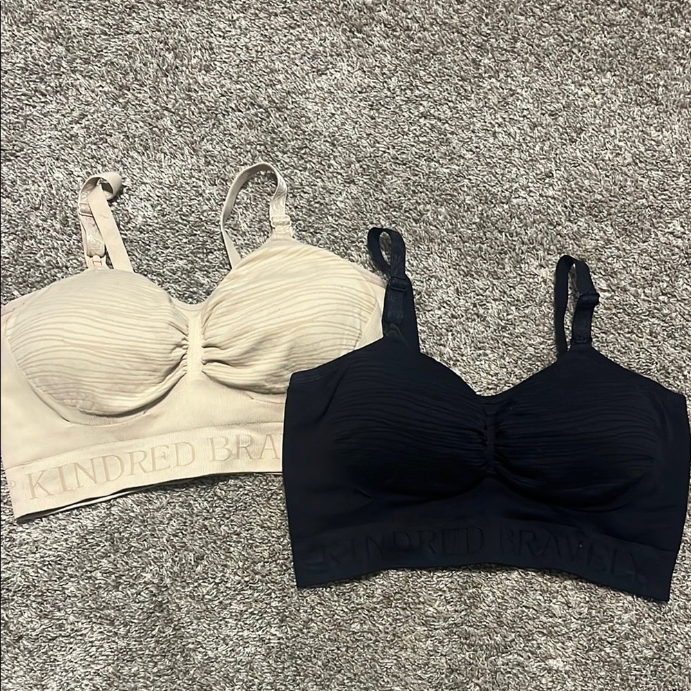 Kindred Bravely Cream and Black Bras